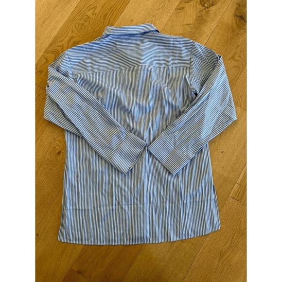 L'Academie Stripe Button Down Shirt in Blue & White - Picture 5 of 5